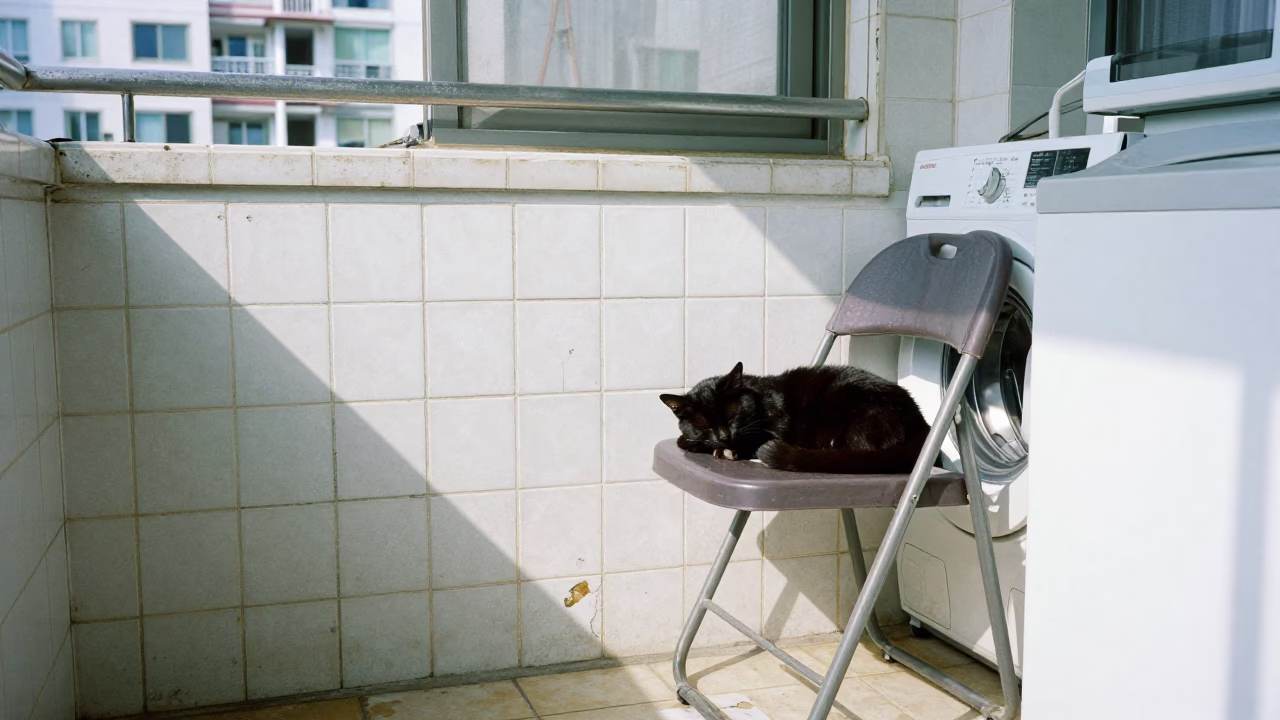 Cat Sleeping in Busan in in Busan, South Korea