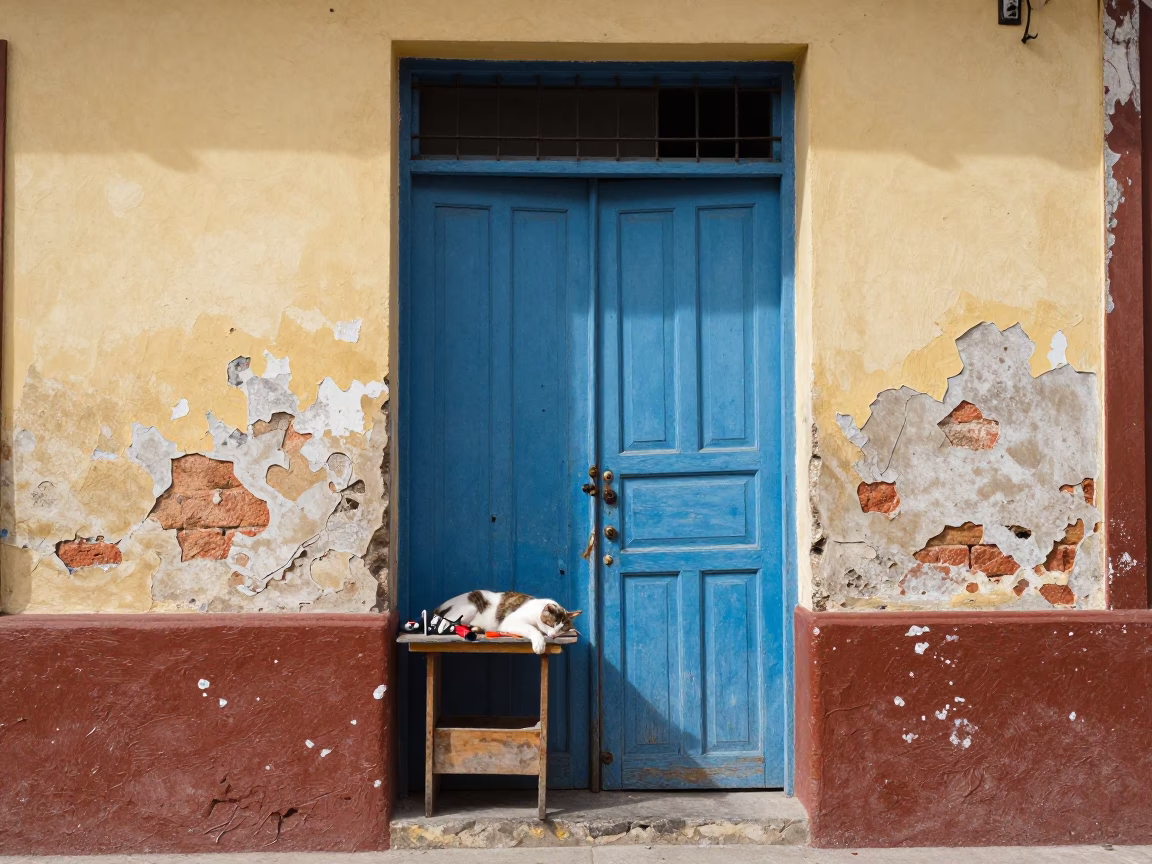 Cat Sleeping in Havana in in Havana, Cuba
