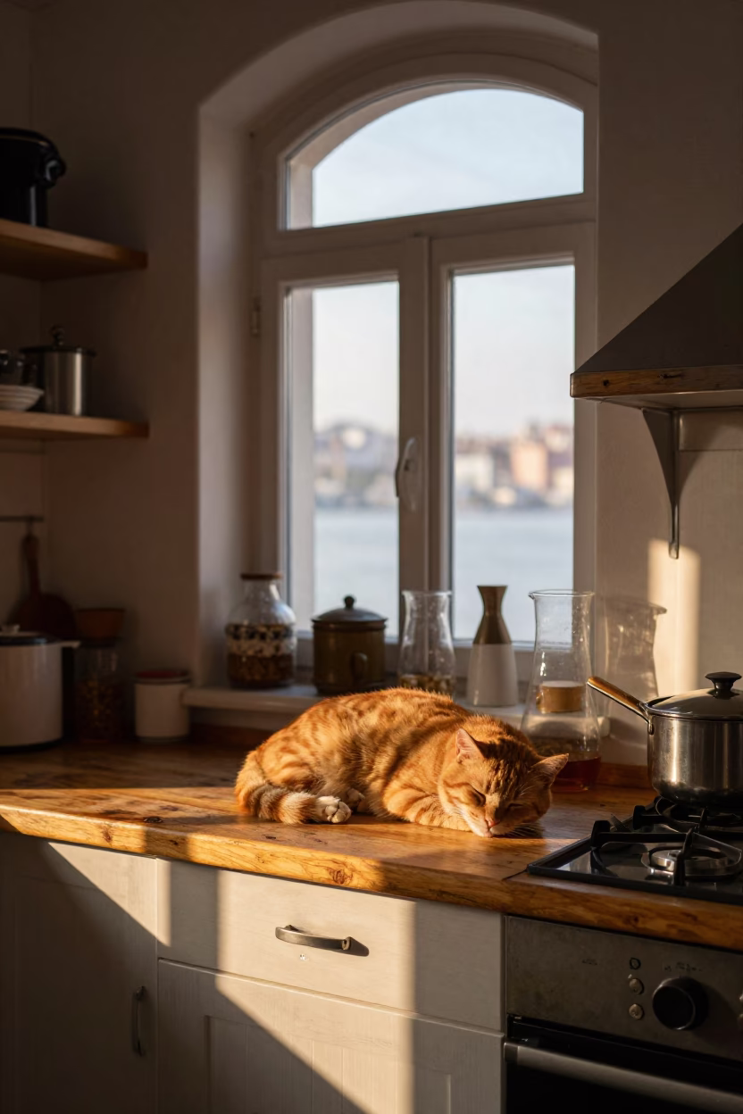 Cat Sleeping in Istanbul in in Istanbul, Turkey