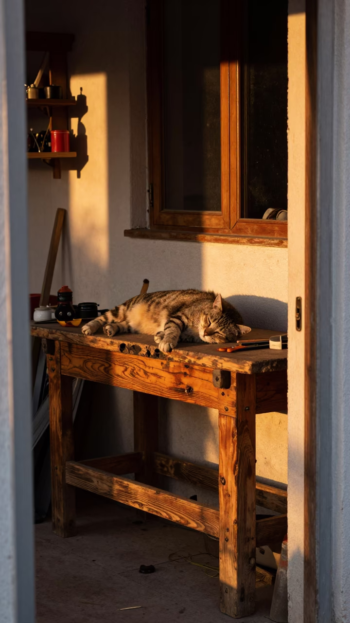 Cat Sleeping in Izmir in in Izmir, Turkey