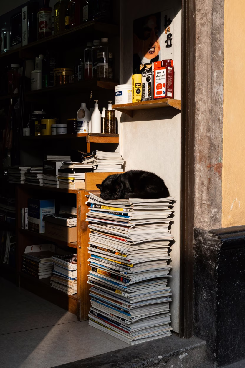Cat Sleeping in Mexico City in in Mexico City, Mexico