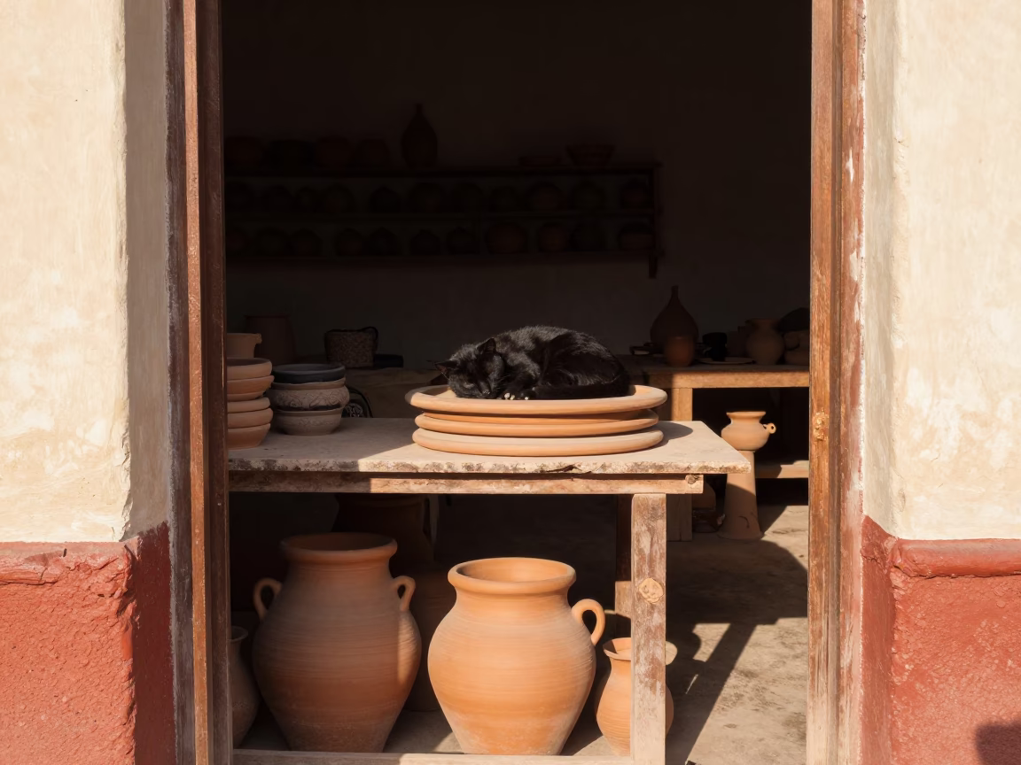 Cat Sleeping in Oaxaca in in Oaxaca, Mexico