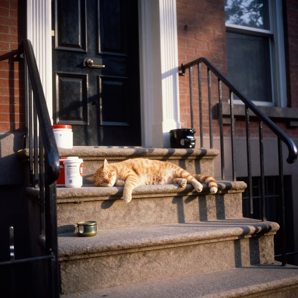 Cat Sleeping in Philadelphia in in Philadelphia, Pennsylvania, United States