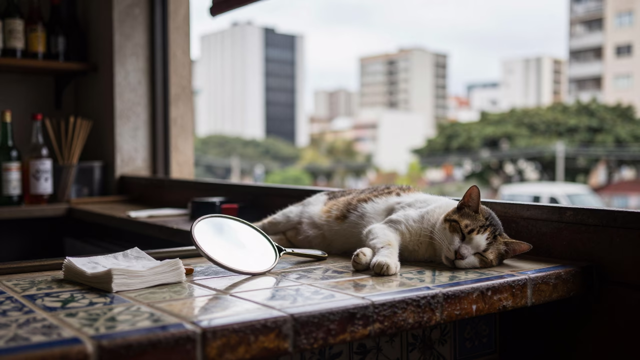 Cat Sleeping in São Paulo in in São Paulo, Brazil