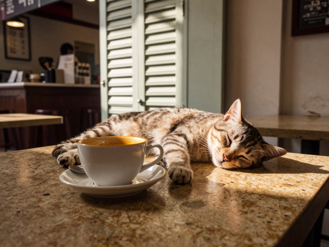 Cat Sleeping in Singapore in in Singapore, Singapore