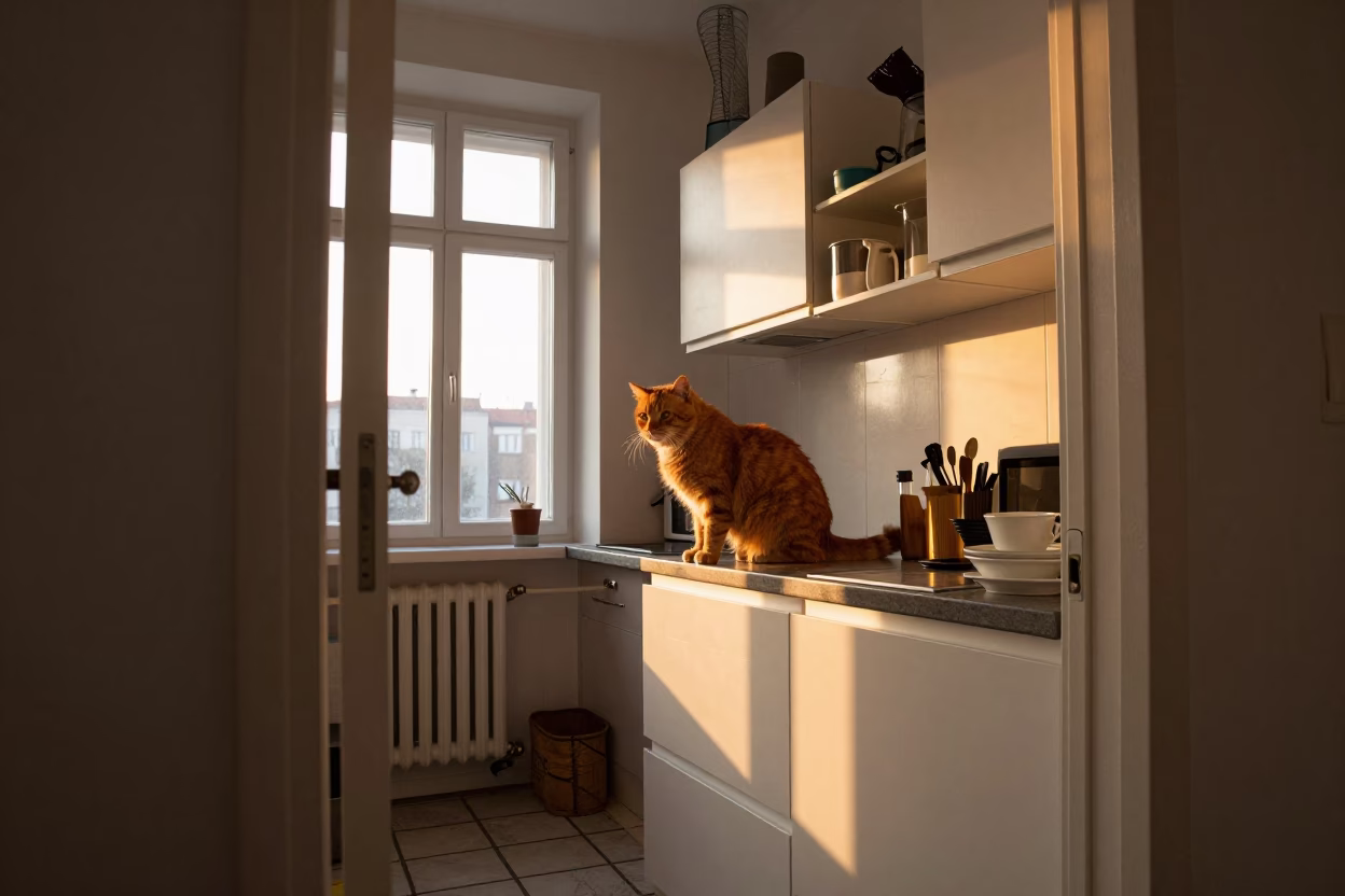 Cat Stretching in Berlin in in Berlin, Germany