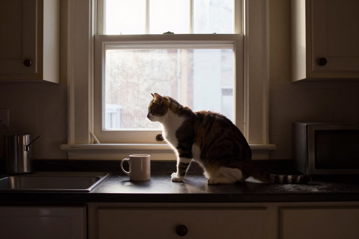 Cat Stretching in Chicago in in Chicago, Illinois, United States