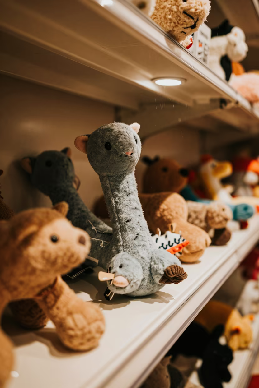 Cat Toy Library Golden Hour Close-Up in inside a pet store aisle in Srivijayapuram