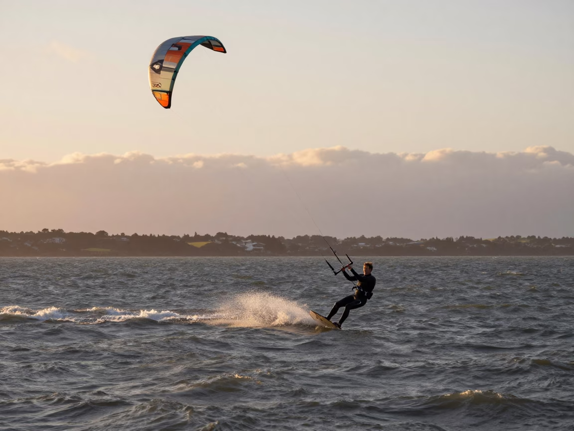 Catching Air in Christchurch at Nautical Dawn Light in in Christchurch, New Zealand