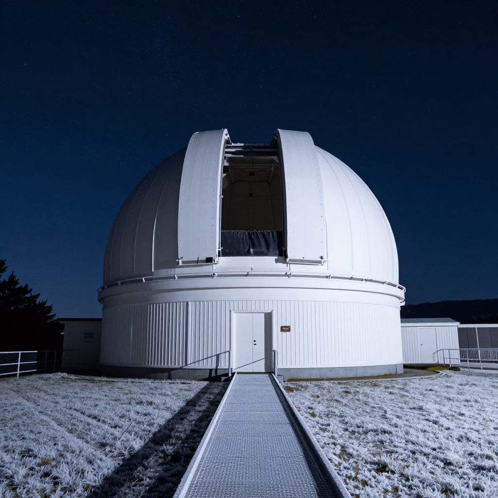 Catwalk Rimed in Christchurch at The Deepest Night Sky Light in in Christchurch, New Zealand