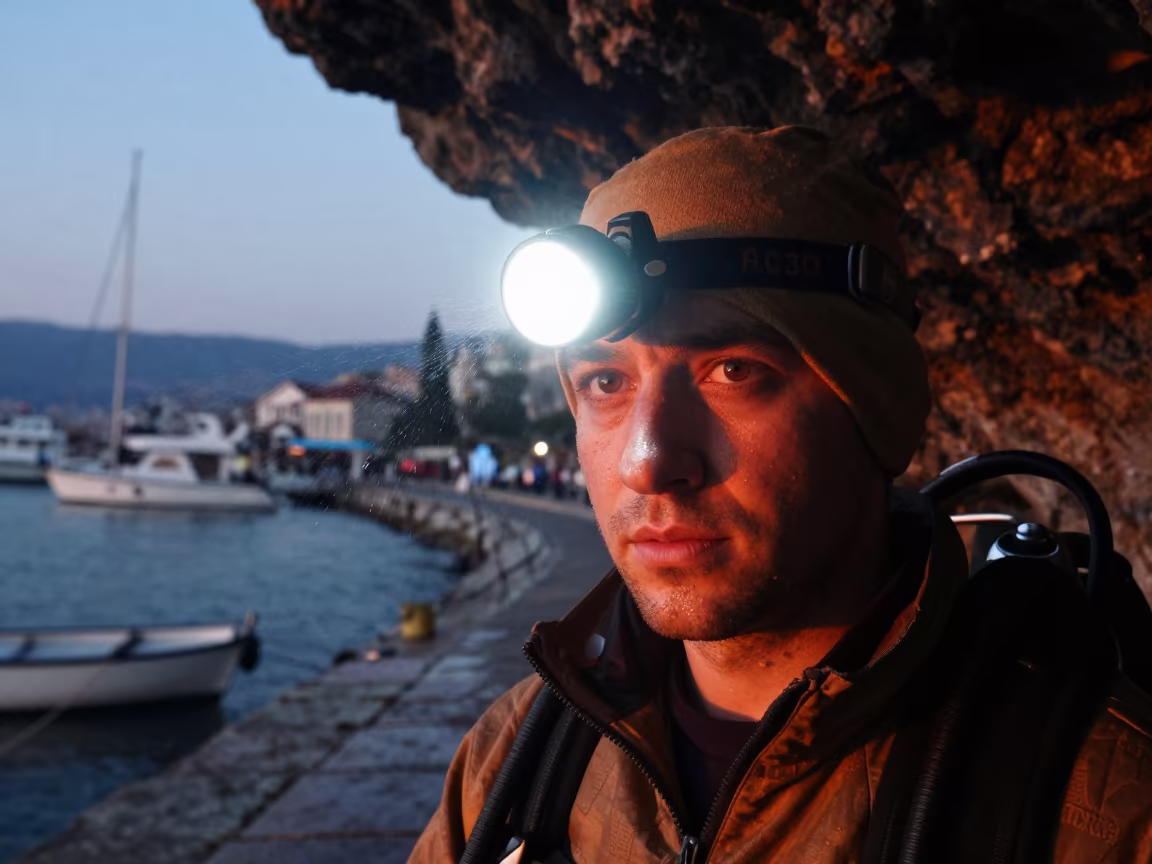 Cave Explorer Headlamp Halo Harbor Edge Tbilisi in at a harbor edge in Tbilisi