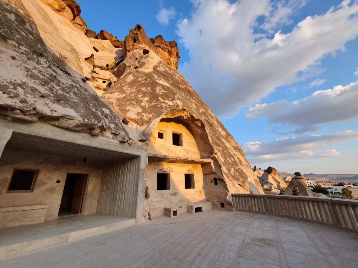 Cave House Inside Cappadocian Concrete Lobby in inside a ribbed concrete lobby in Nevşehir