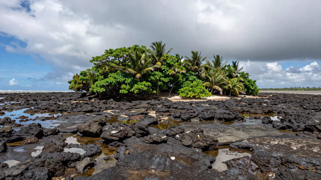 Ceará Tidal Island Amidst Dappled Monsoon Light in in Ceará