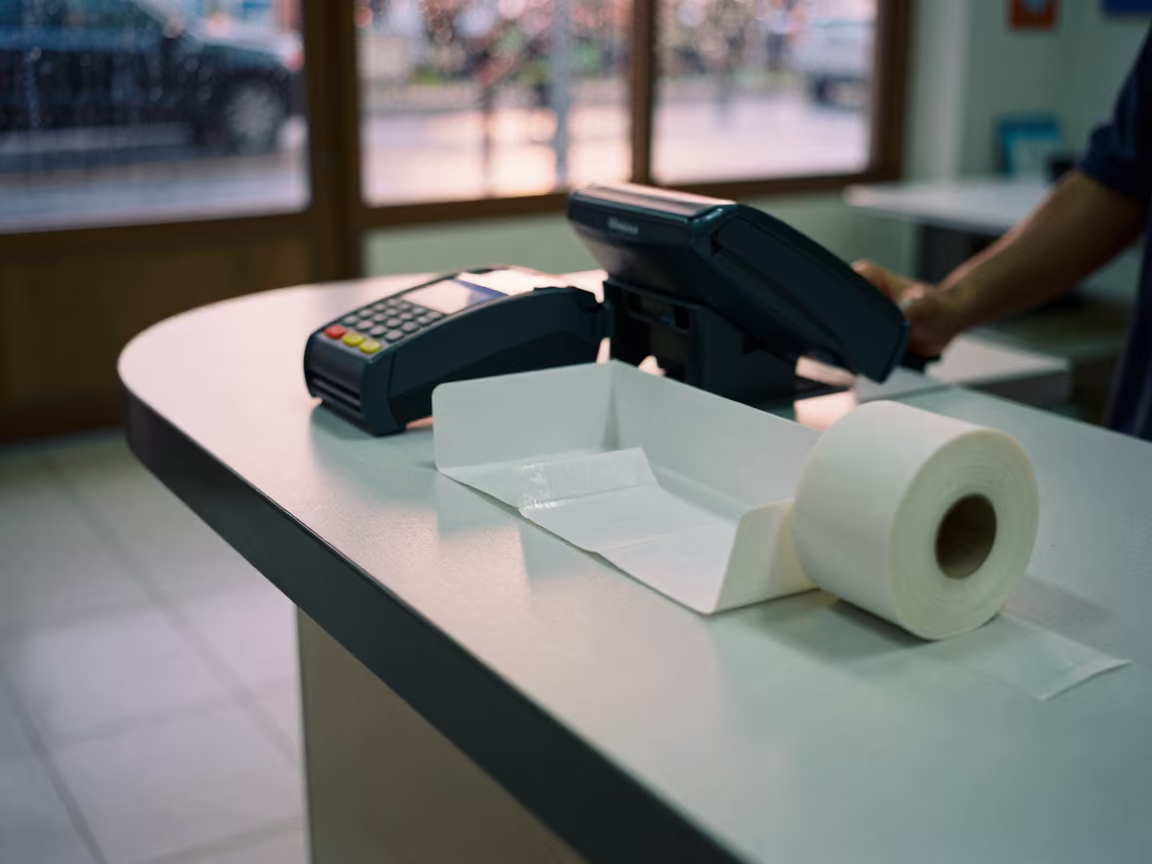 Cebu Retail Counter Dawn Reset Details in at a cash wrap counter with bags and receipts nearby in Cebu
