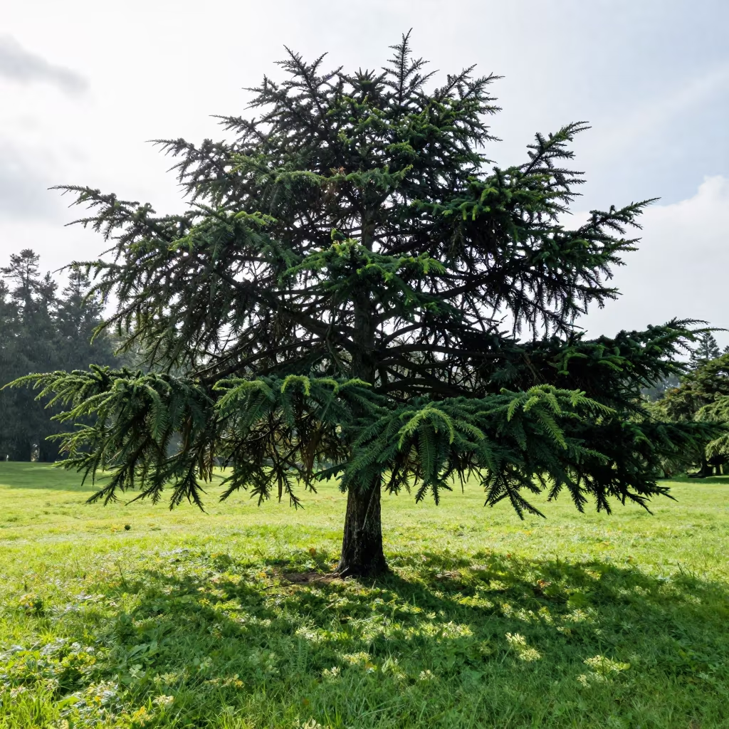 Cedar of Lebanon in Washington Summer Meadow in in a bloom-heavy meadow in Washington