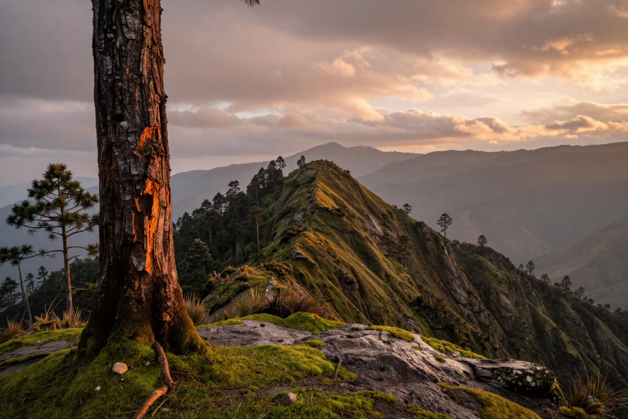 Cedar Ridge Sunset After Rain Peru Peaks in in Peru