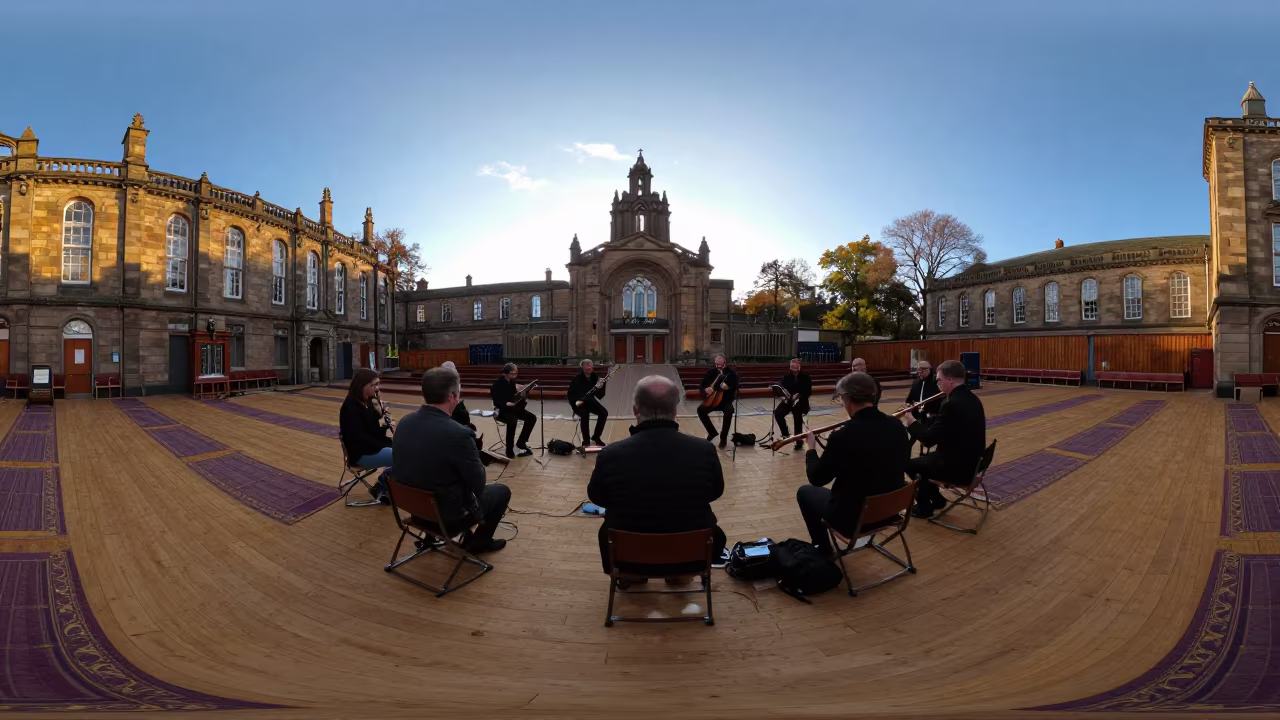 Ceilidh Band Playing in Glasgow Prayer Hall in in a prayer hall in Glasgow