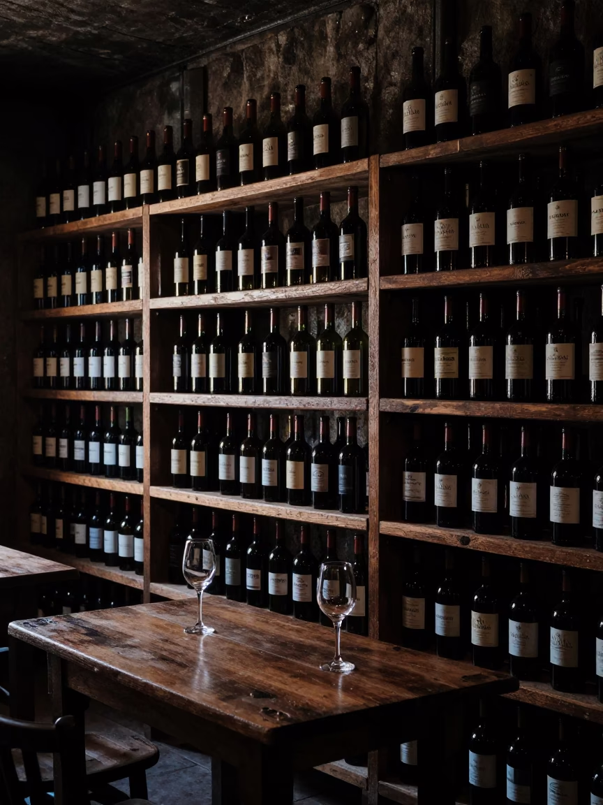 Cellar Interior in Porto at Sunrise Light in in Porto, Portugal