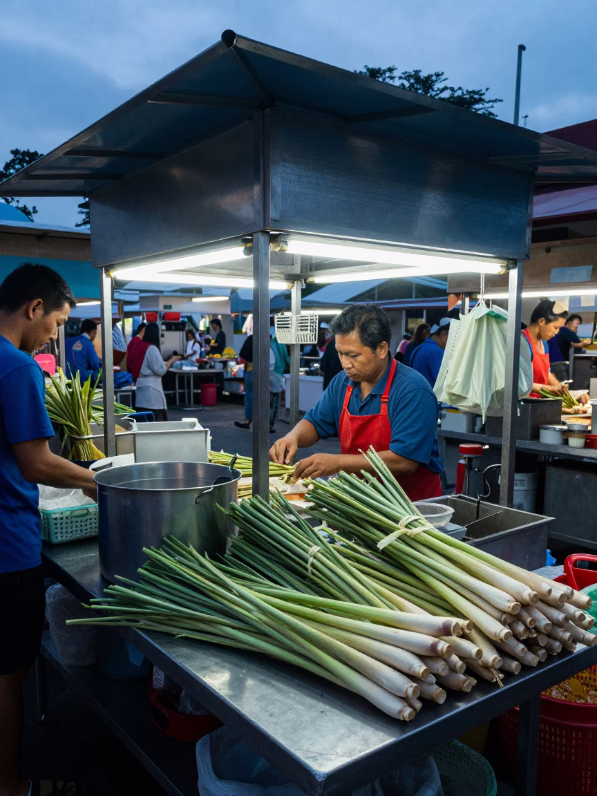 Centre Stall in Singapore at Sunrise Light in in Singapore, Singapore