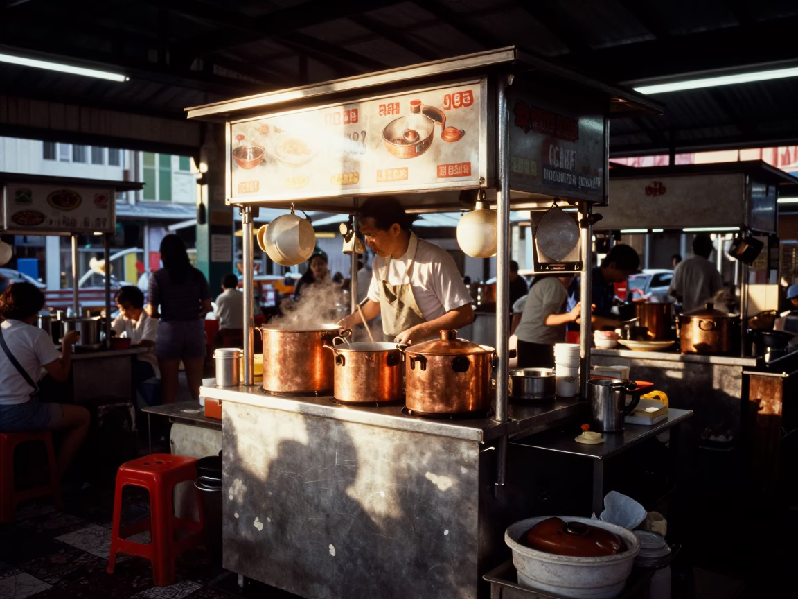 Centre Stall in Singapore at The Late Afternoon Light in in Singapore, Singapore