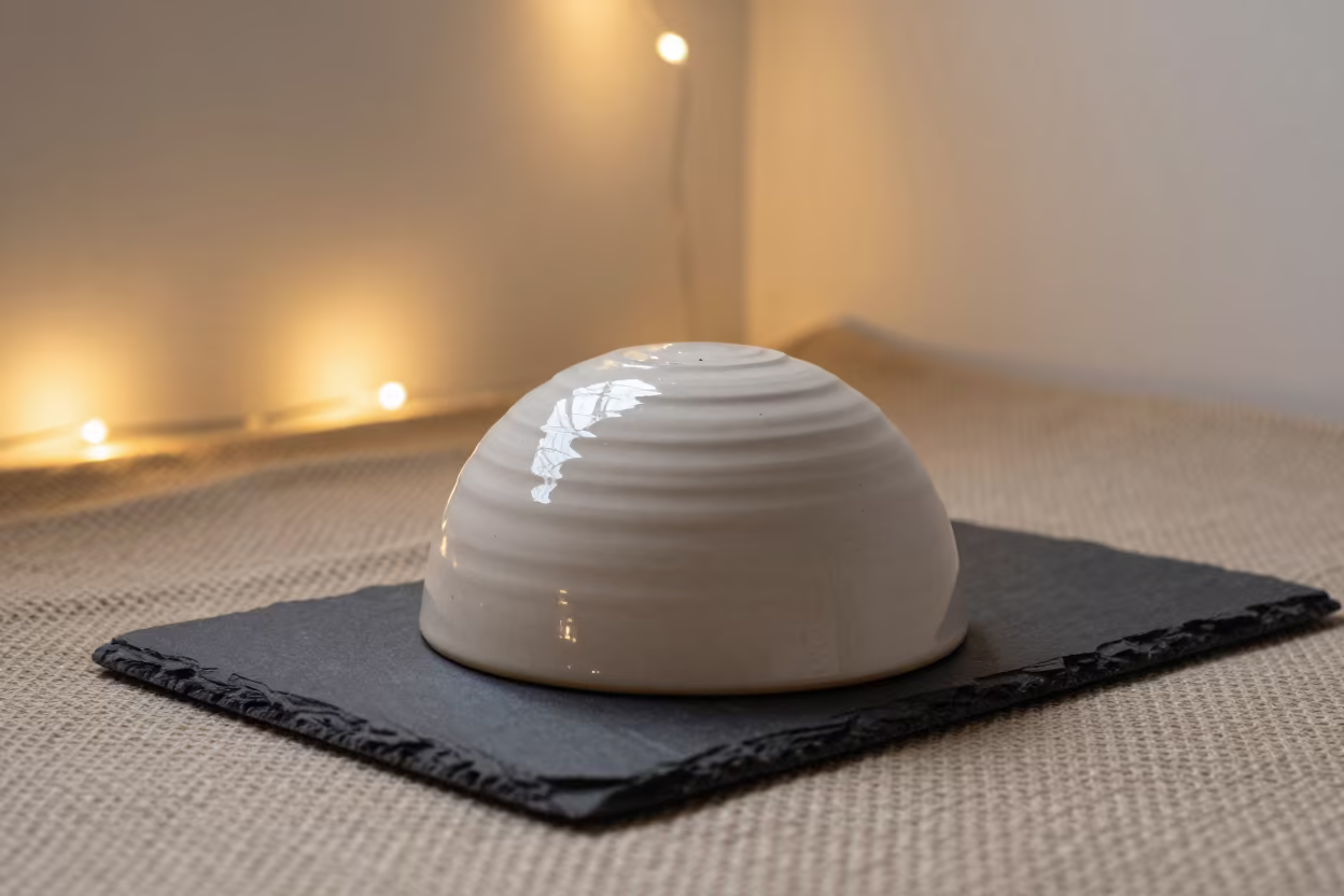 Ceramic Beehive Cheese Dome on Slate in on a picnic blanket in Kochi