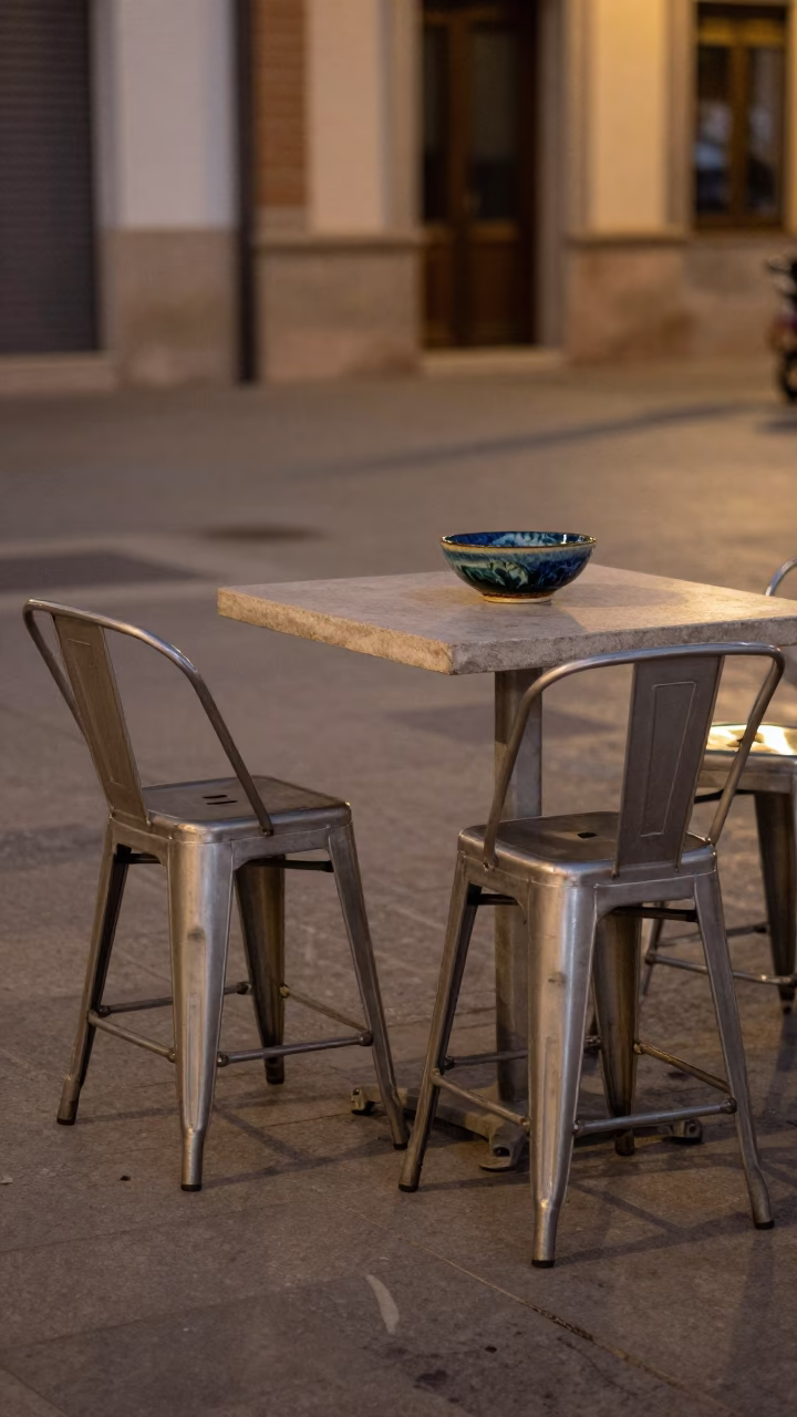 Ceramic Bowl after dark in Valencia in in Valencia, Spain