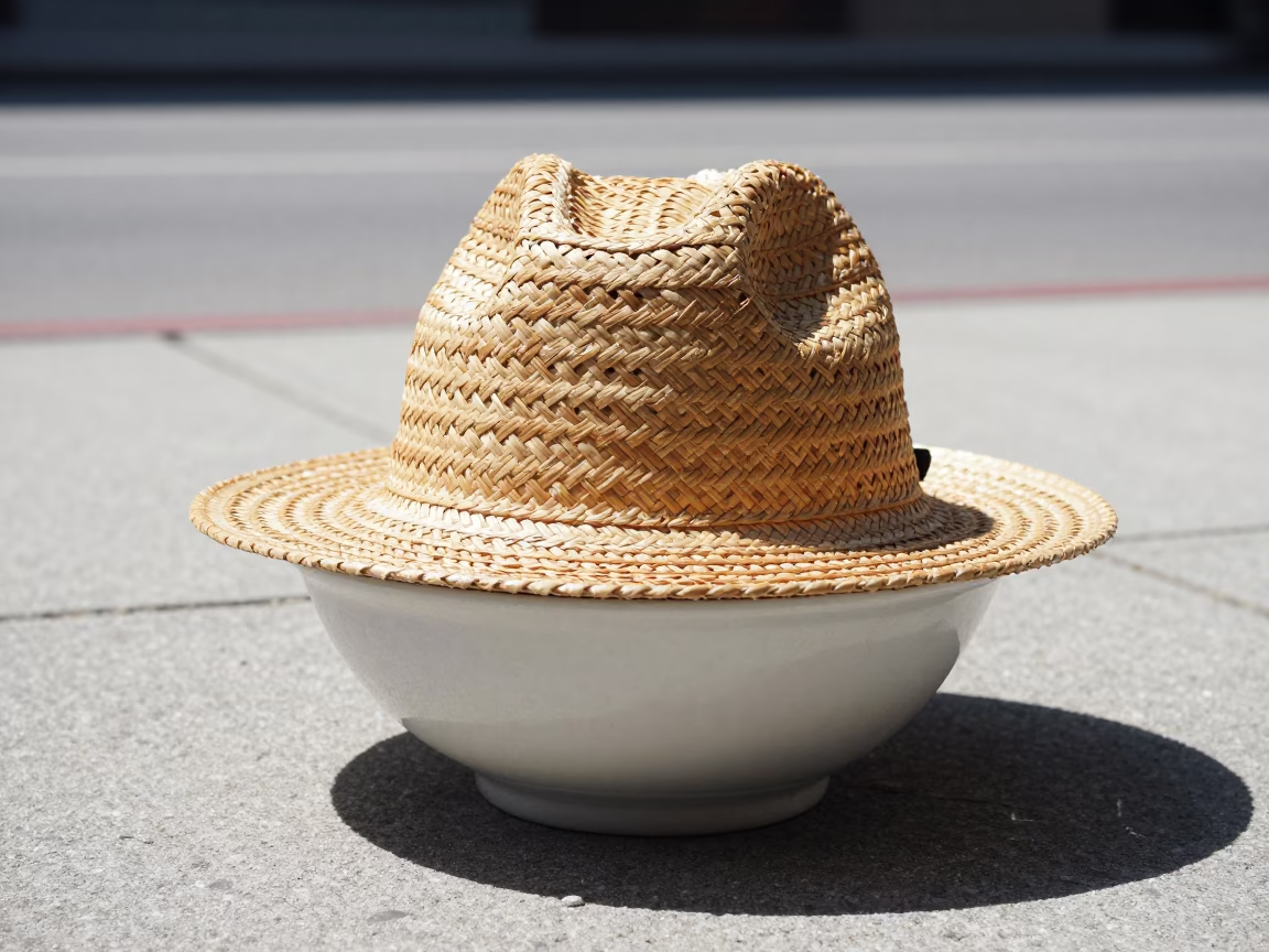 Ceramic Bowl at The Flat Glare Of Noon Light in Toronto in in Toronto, Ontario, Canada
