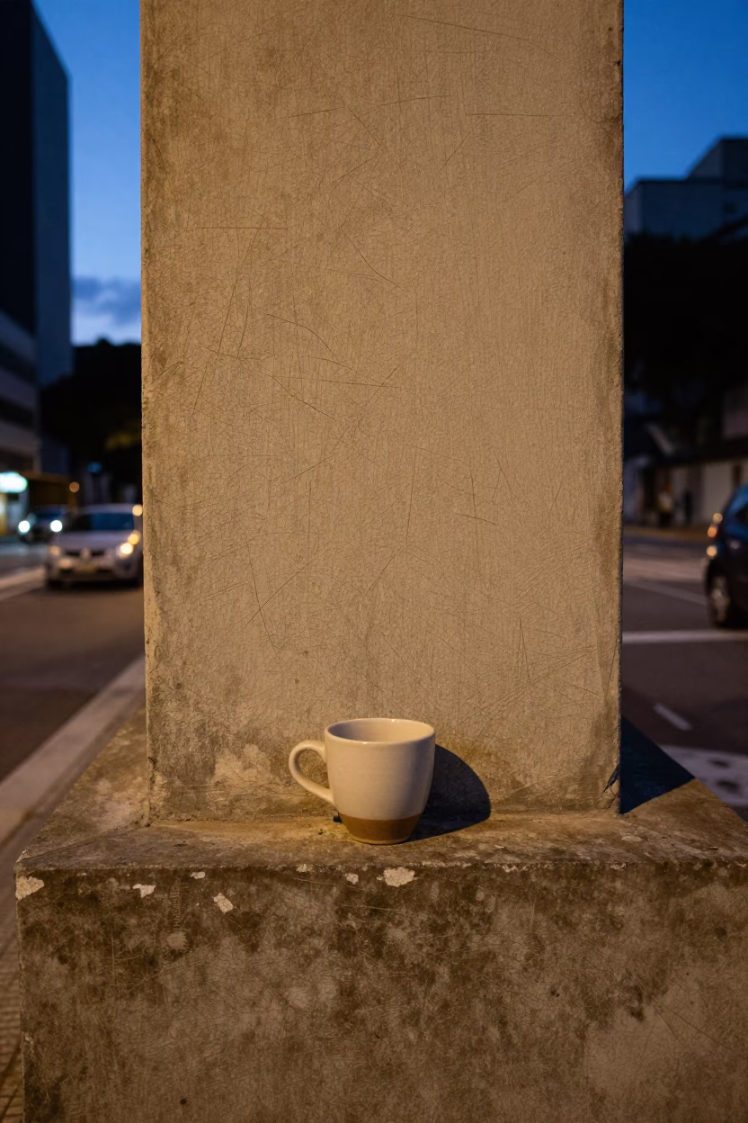 Ceramic Cup in São Paulo at Twilight in in São Paulo, Brazil