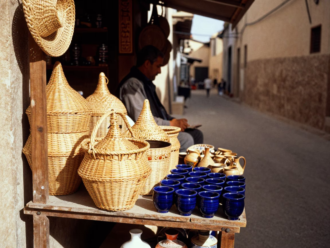 Ceramic Cups in Tunis at Afternoon Light in in Tunis, Tunisia