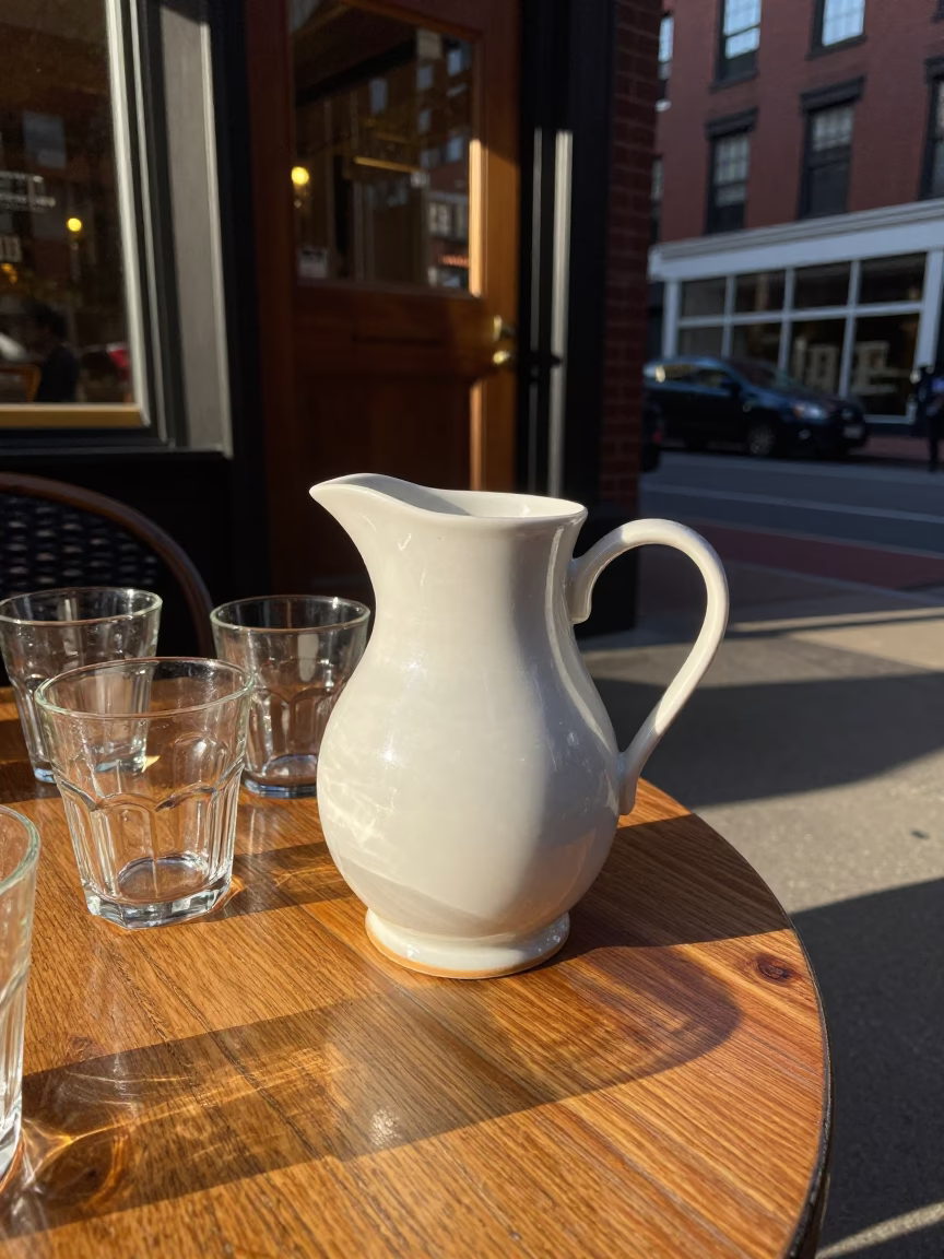 Ceramic Pitcher in Boston at Clear Late-afternoon Light in in Boston, Massachusetts, United States