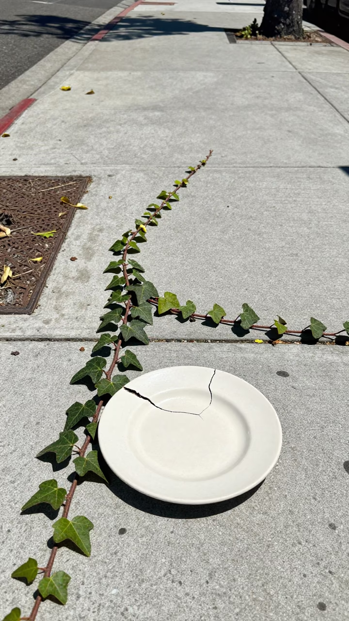 Ceramic Plate in Los Angeles at Flat Noon Light in in Los Angeles, California, United States