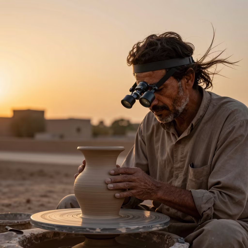 Ceramic Restorer in Amber Monsoon Light in near Ibb
