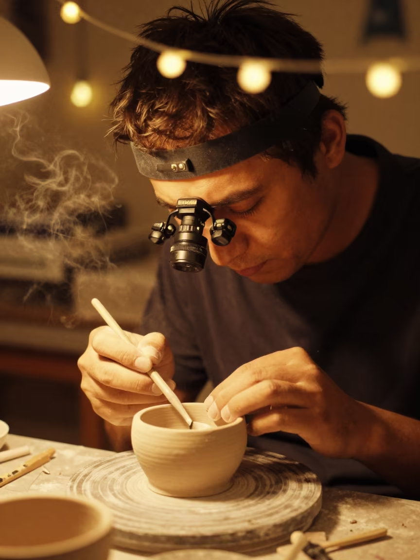 Ceramic Restorer Late Night Dresden Portrait in in Dresden