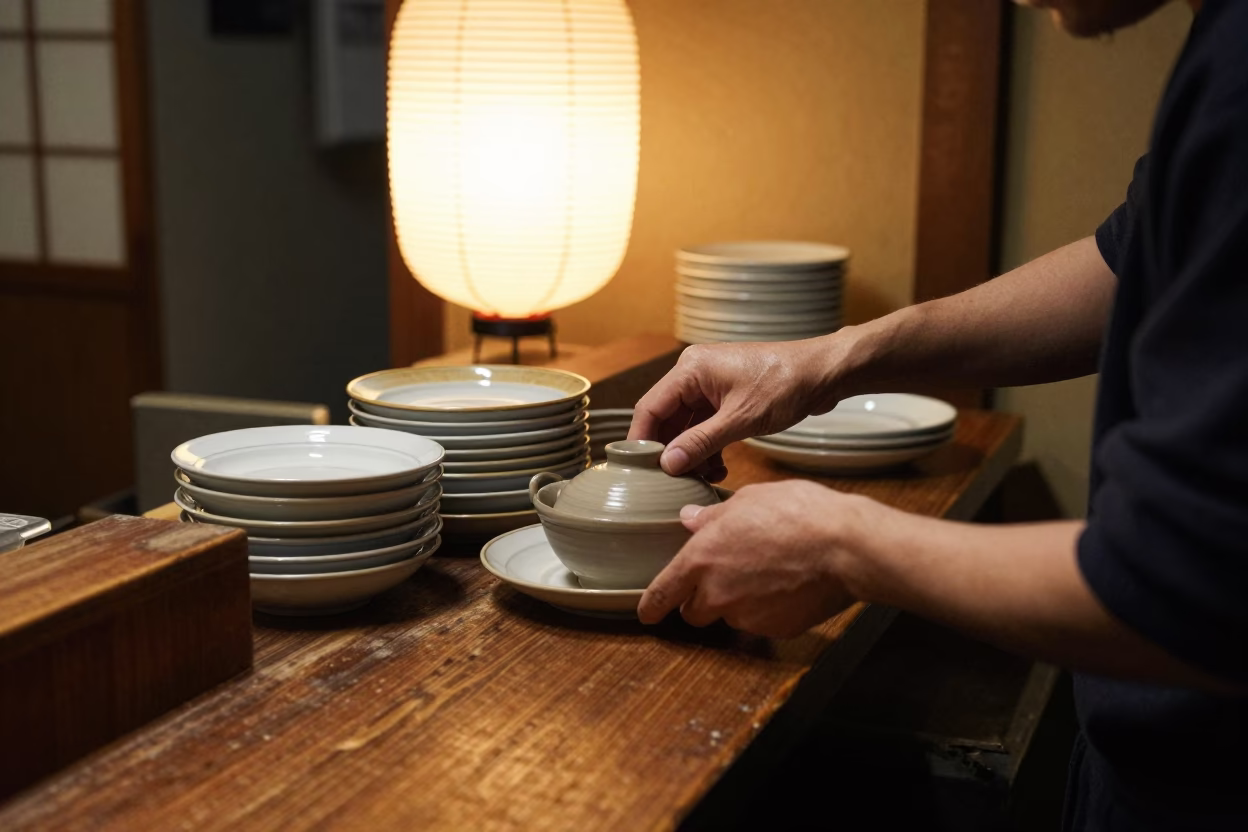 Ceramic Saucers in Kyoto in in Kyoto, Japan