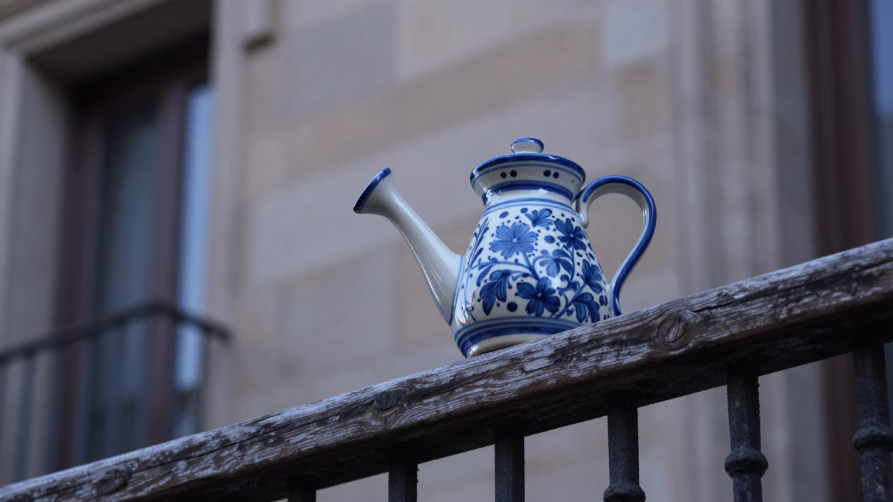 Ceramic Watering Jug in Barcelona in in Barcelona, Spain