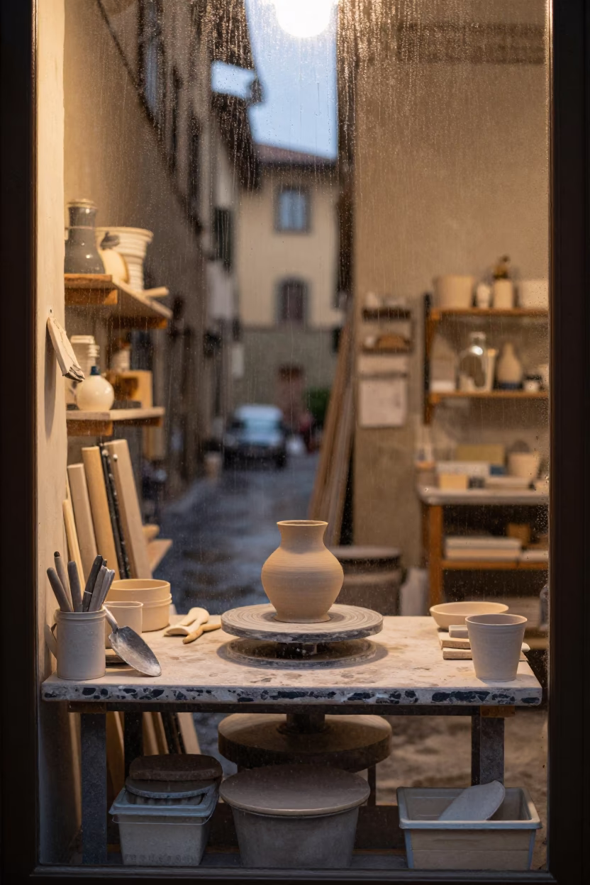 Ceramicist Workbench in Florence in in Florence, Italy