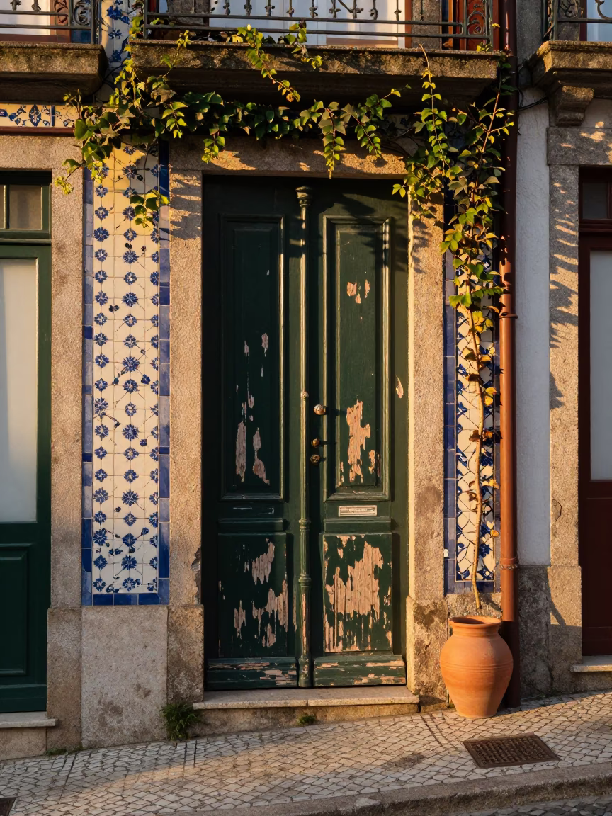 Ceramics in Porto at Evening Light in in Porto, Portugal
