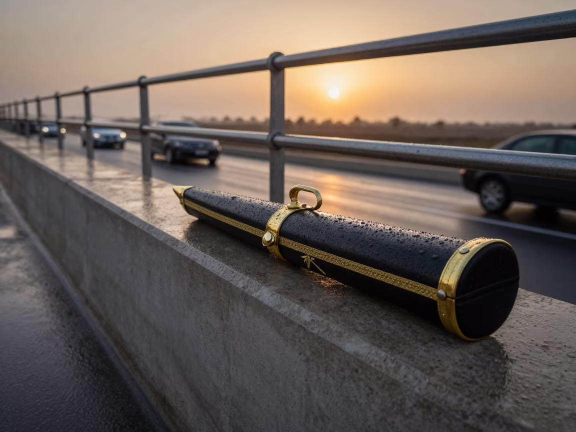 Ceremonial Saber Case at Kerman Checkpoint in at a checkpoint lane in Kerman
