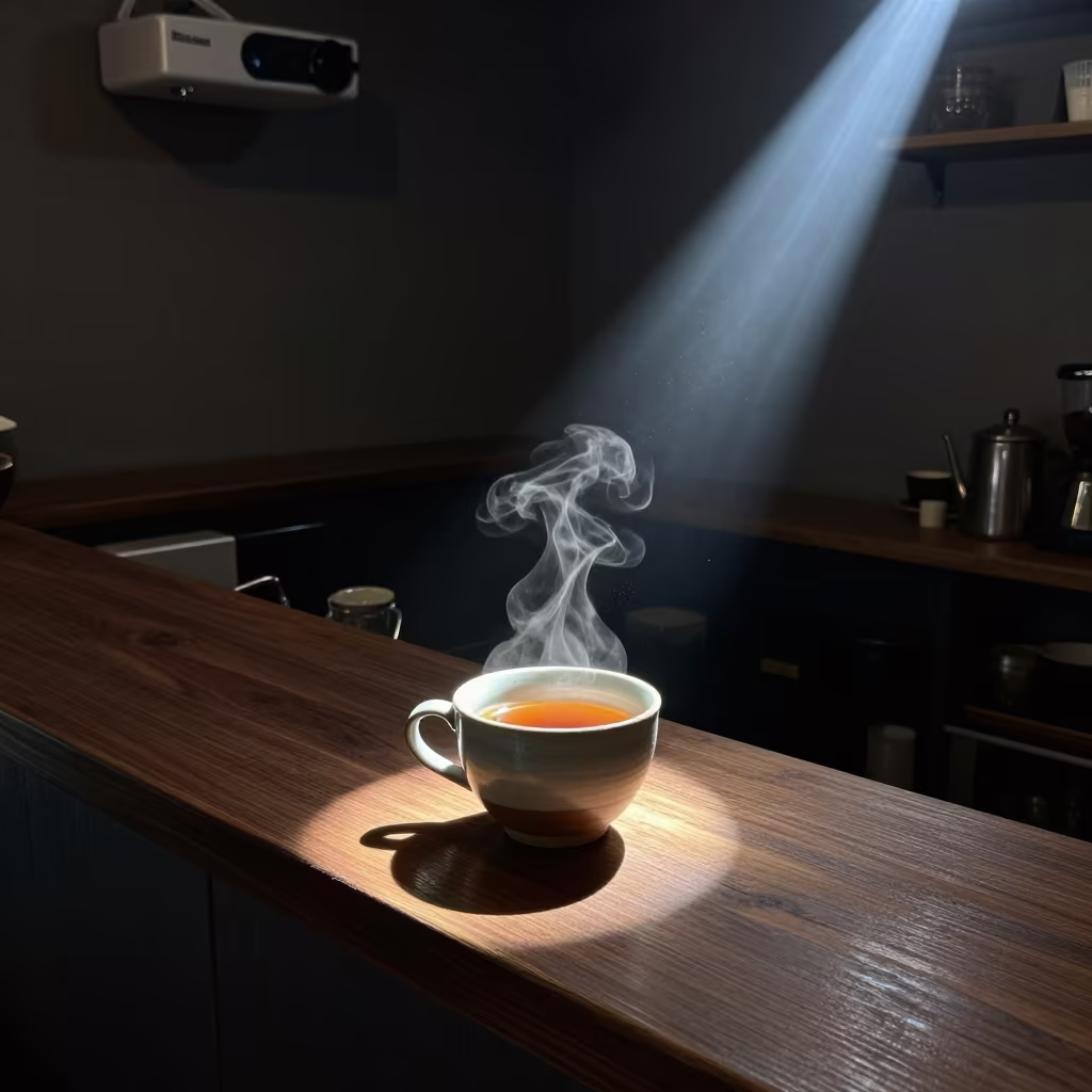 Chai with Cardamom Steam at Ibagué Coffee Bar in at a coffee bar counter in Ibagué