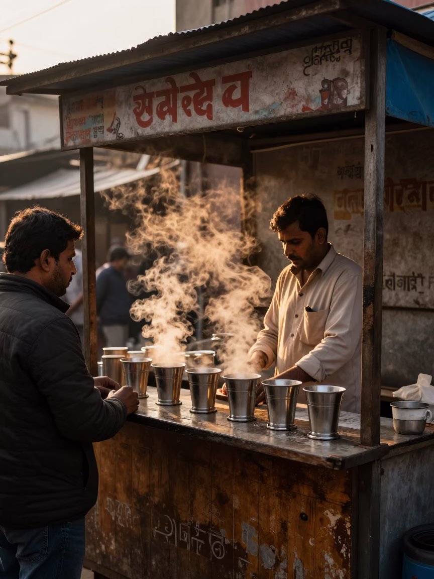 Chai Stall in Delhi in in Delhi, India