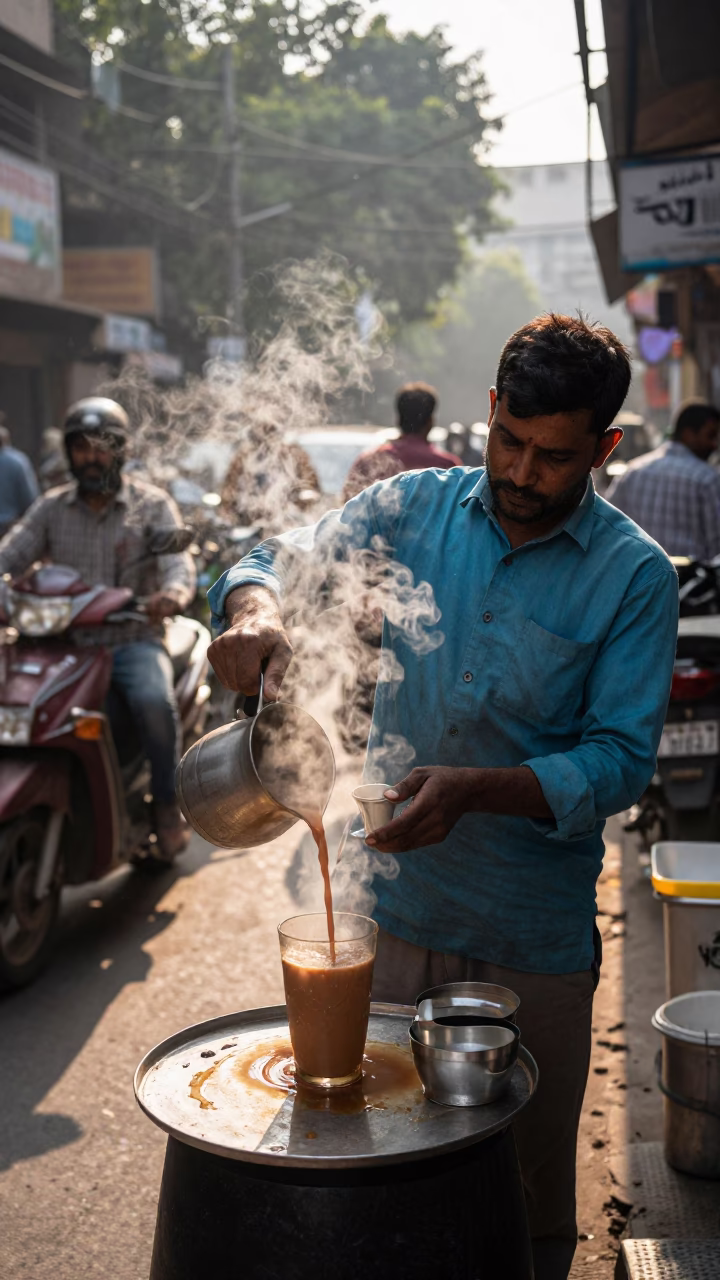 Chai Tea in Delhi at The Late Morning Light in in Delhi, India