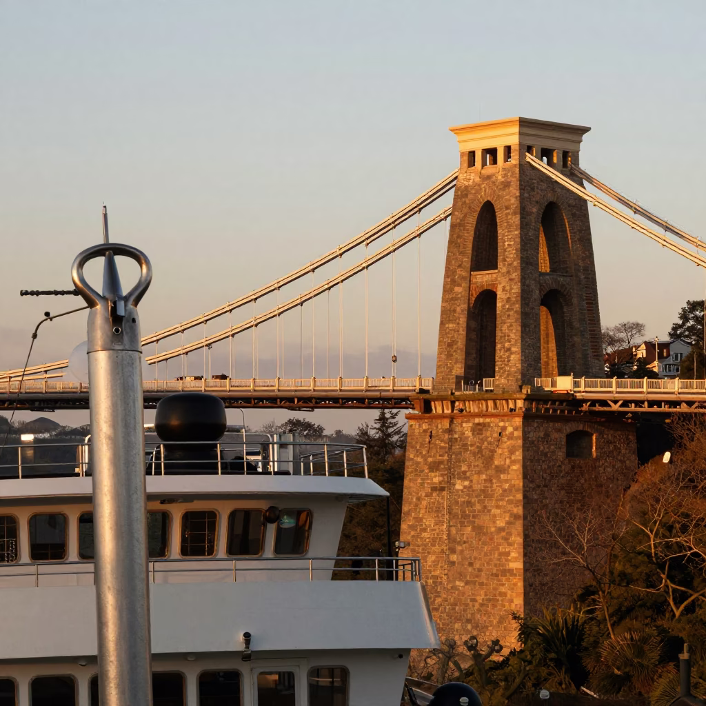 Chain Ferry in Bristol at Golden Hour in in Bristol, United Kingdom