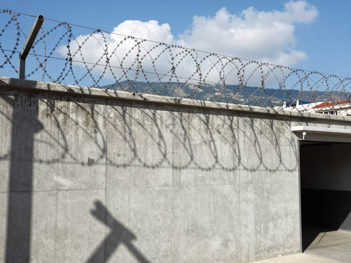 Chain Link Shadow Pattern on Concrete Wall Izmir in outside a metro entrance in Izmir