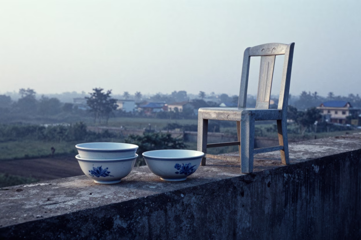 Chair in Chennai at Early Morning Light in in Chennai, India