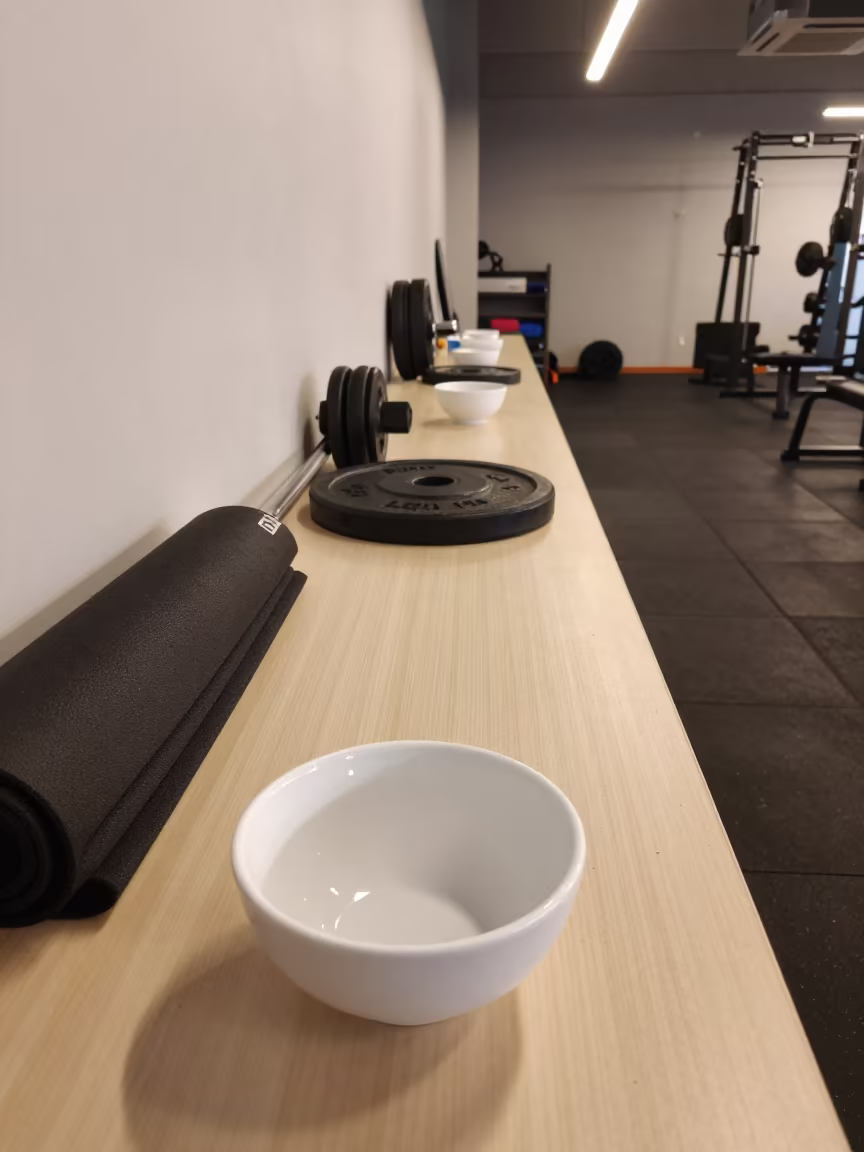 Chalk Bowl Station After Gym Cleanup in at a gym check-in desk in Salta