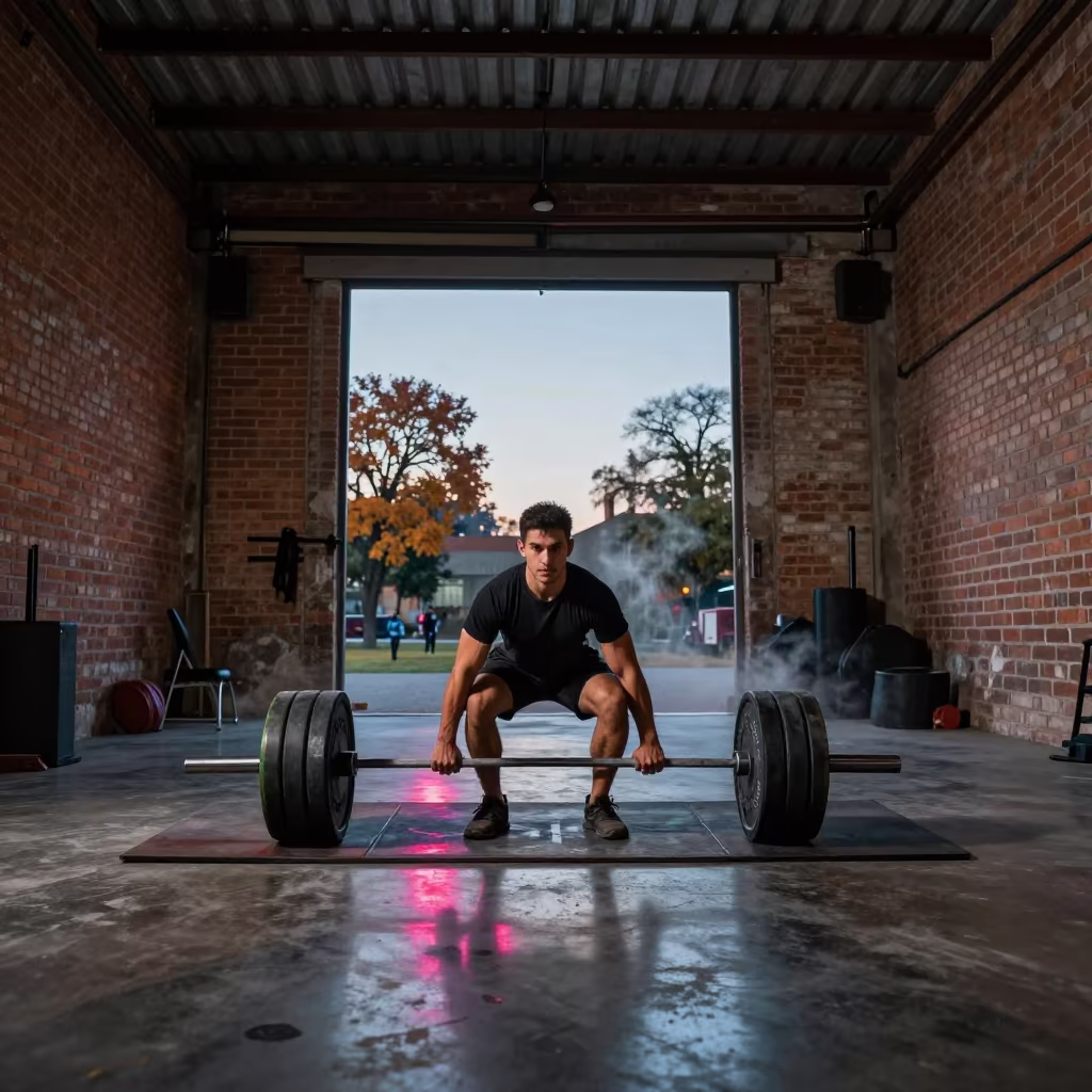 Chalk Dust Deadlift Neon Loft Asuncion in in a warehouse loft in Asuncion