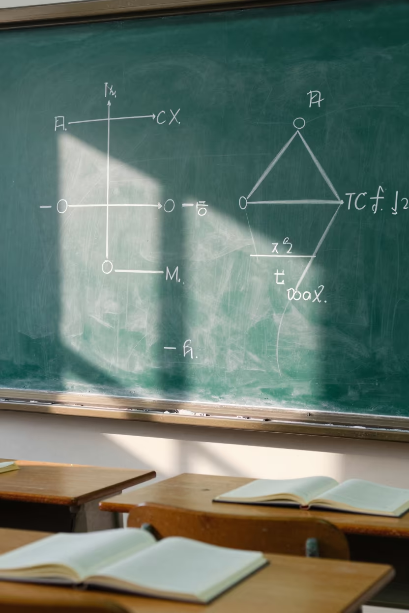 Chalkboard Diagrams in Tainan Library in inside a campus library reading room in Tainan