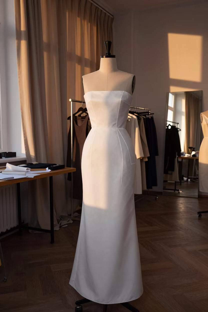 Chalked Hip Line on Couture Dress Form in inside a couture atelier in Rybnik