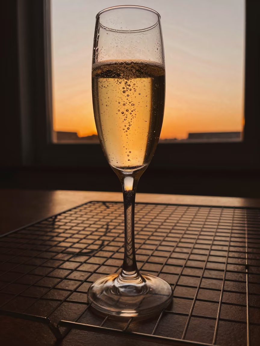 Champagne Bubbles Rising on Bakery Rack in on a bakery cooling rack in Geelong