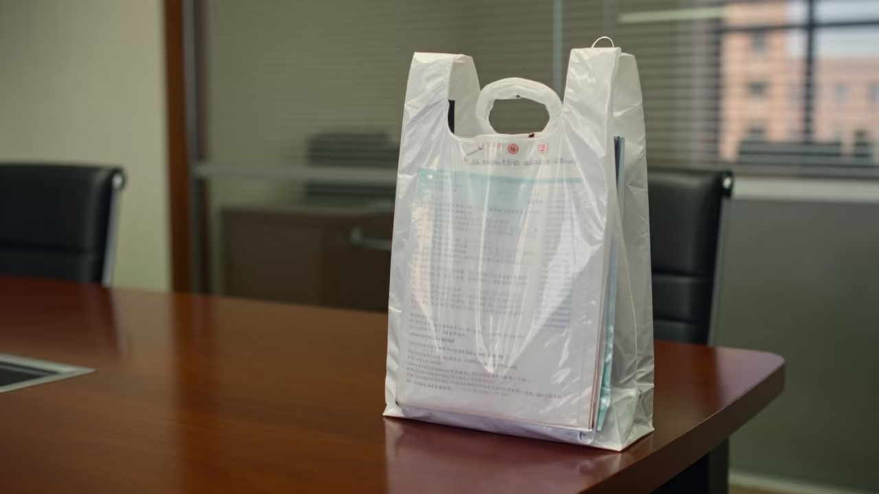 Changchun Boardroom Benefits Fair Clip Bag in at a boardroom table before a meeting in Changchun